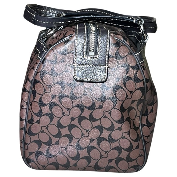 Coach Chelsea Heritage Brown & Black Coated Leather Satchel Handbag F1069-F15132 - Picture 8 of 16